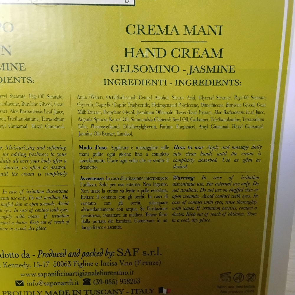 L'Arte Jasmine Scented Italian Hand Cream and Body Lotion Set, 8.4 Oz Tubes New - Picture 8 of 12